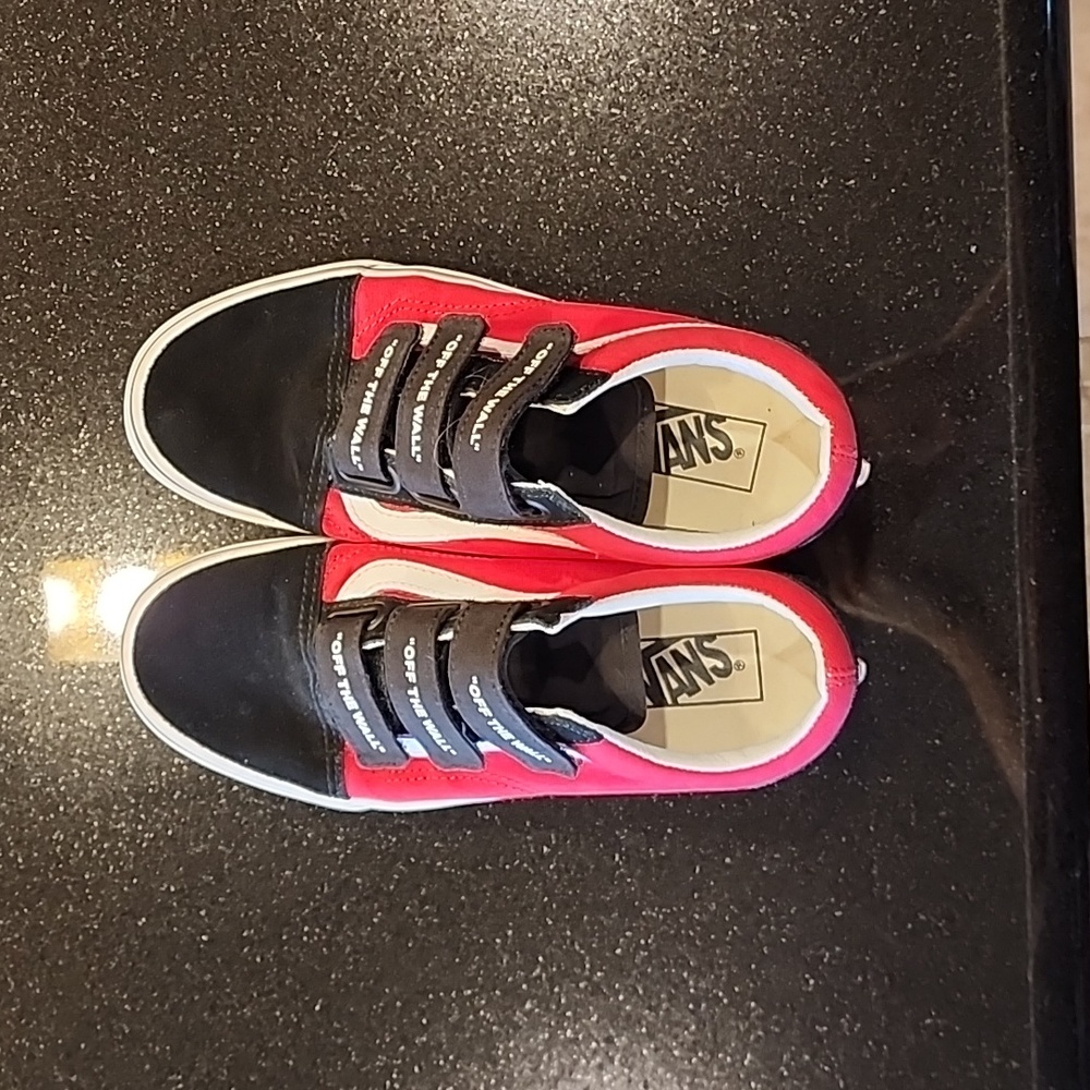 Vans. Shoes. Black/red. Size 8.5 women's. Velcro. Barely worn.